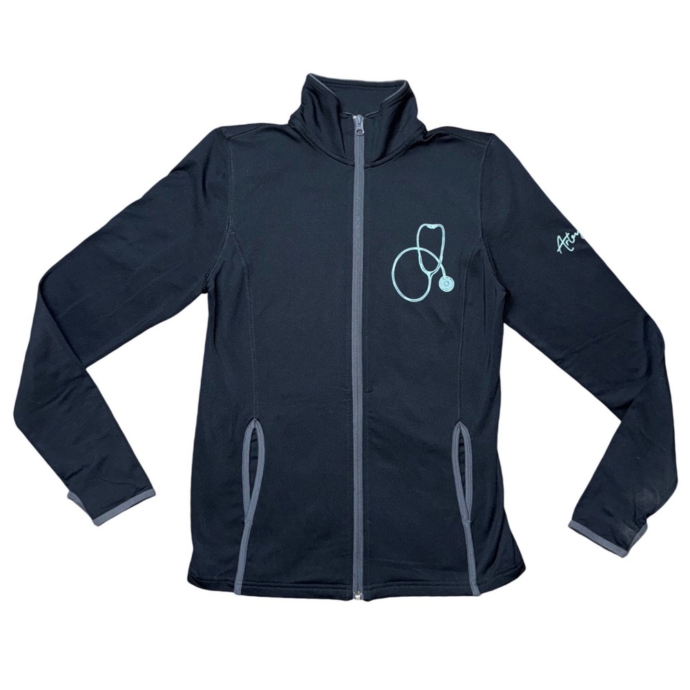 Artery Ink Sport-Tek Ladies Nurse Stethoscope Graphic Full Zip Jacket Black Sz S